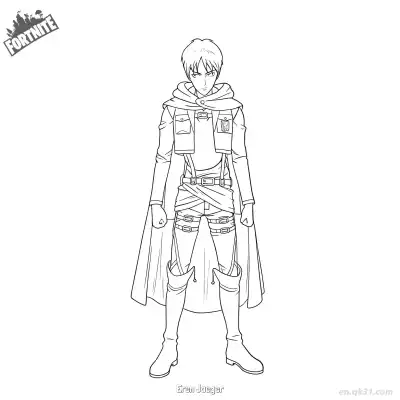 Free printable Eren Jaeger 02 Coloring Page - Free PDF Printable Fortnite Coloring Sheets coloring page